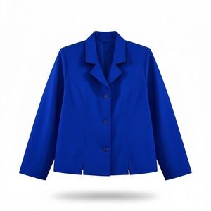 Vintage White Stag Royal Blue Women’s Blazer Size 14 Button Jacket Shoulder Pads